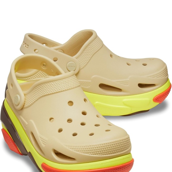 NWT CROC BUBBLE CRUSH PLATFORM CLOGS - Sesame (9) - Picture 4 of 9